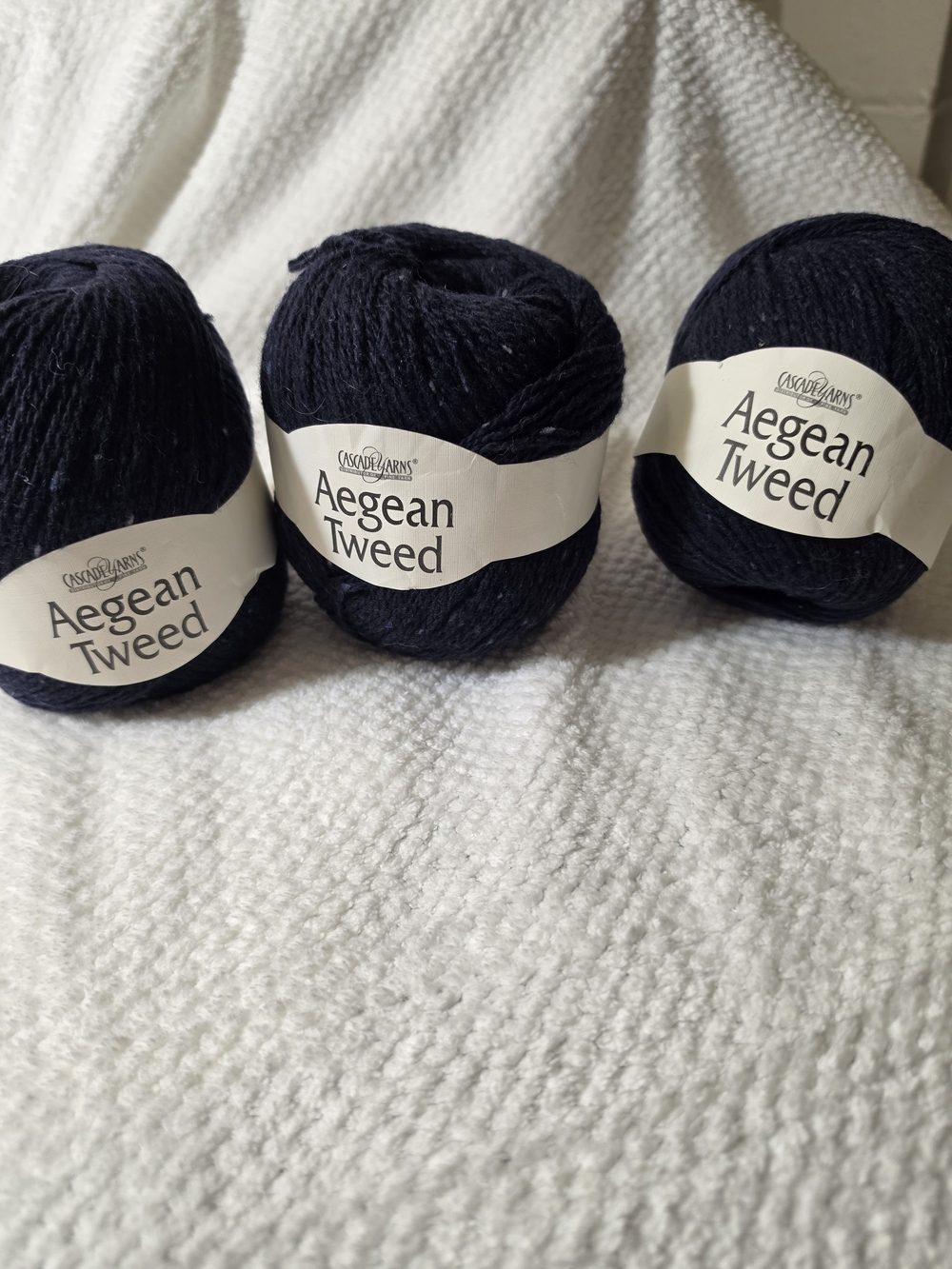 Cascade Yarns Aegean Tweed Yarn - Navy 3 Skeins Same Dye Lot SB4870